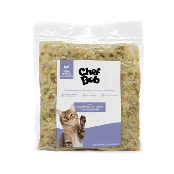Alimentação Natural Chef Bob para Gatos Caçarola de Carne com Legumes 100 g
